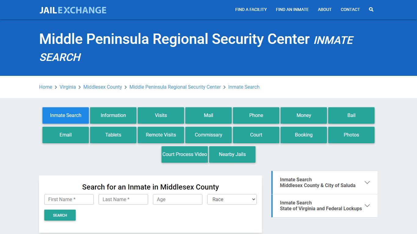 Middle Peninsula Regional Security Center Inmate Search - Jail Exchange